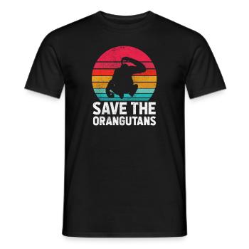 Rettet die Orang-Utans - Vintage Orang-Utan - Männer T-Shirt - Schwarz - Vorne - AI Model Male 178 light (178cm)