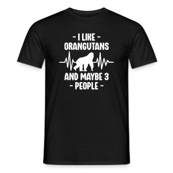 I Like Orang-Utans - Lustiger Orang-Utan - Männer T-Shirt - Schwarz - Vorne - AI Model Male 178 light (178cm)