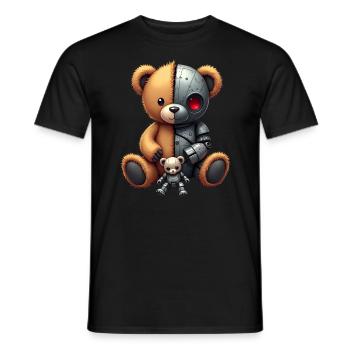Robot Drôle Tech Ours En Peluche Cyborg Animal Ours - T-shirt homme - noir - Devant - AI Model Male 178 light (178cm)