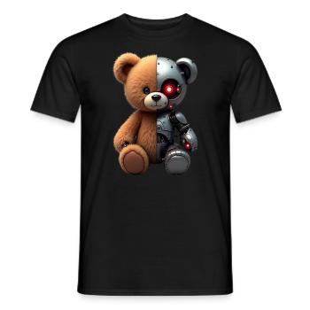 Robot Drôle Tech Ours En Peluche Cyborg Animal Ours - T-shirt homme - noir - Devant - AI Model Male 178 light (178cm)