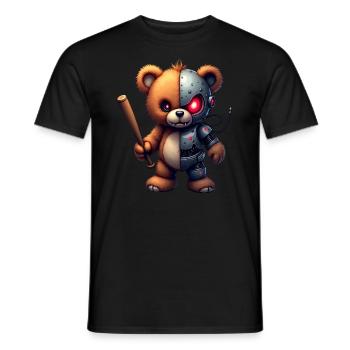 Lustige Roboter Tech Teddybär Cyborg Tier Bär - Männer T-Shirt - Schwarz - Vorne - AI Model Male 178 light (178cm)