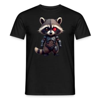 Lustige Roboter Tech Waschbär Cyborg Tier Raccoon - Männer T-Shirt - Schwarz - Vorne - AI Model Male 178 light (178cm)