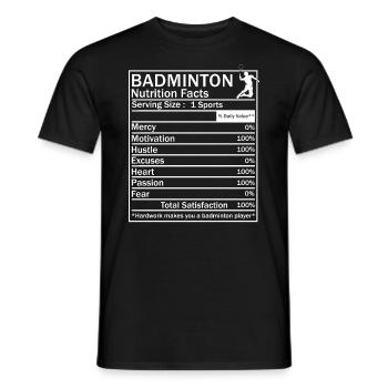 Federball für Badminton - Männer T-Shirt - Schwarz - Vorne - AI Model Male 178 light (178cm)