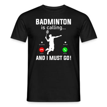 Badminton Shuttlecock - Men's T-Shirt - black - Front - AI Model Male 178 light (178cm)