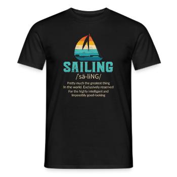 Sailing Boat Sailor - Men's T-Shirt - black - Front - AI Model Male 178 light (178cm)
