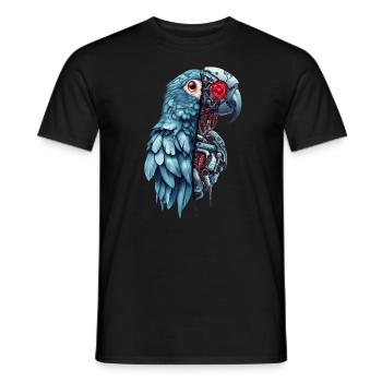 Lustige Roboter Kunst Papagei Cyborg Vogel Parrot - Männer T-Shirt - Schwarz - Vorne - AI Model Male 178 light (178cm)
