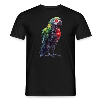 Lustige Roboter Kunst Papagei Cyborg Vogel Parrot - Männer T-Shirt - Schwarz - Vorne - AI Model Male 178 light (178cm)