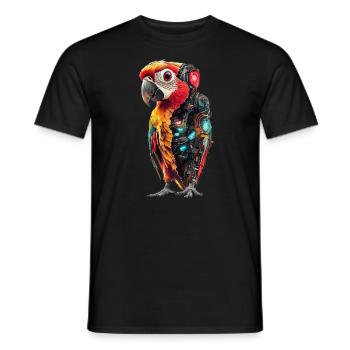 Lustige Roboter Kunst Papagei Cyborg Vogel Parrot - Männer T-Shirt - Schwarz - Vorne - AI Model Male 178 light (178cm)
