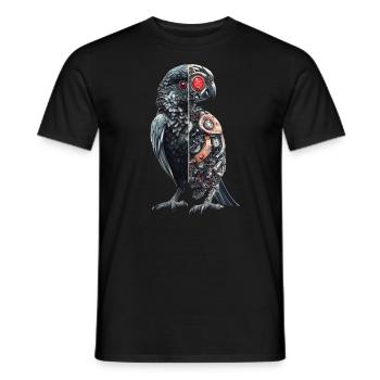 Lustige Roboter Kunst Papagei Cyborg Vogel Parrot - Männer T-Shirt - Schwarz - Vorne - AI Model Male 178 light (178cm)