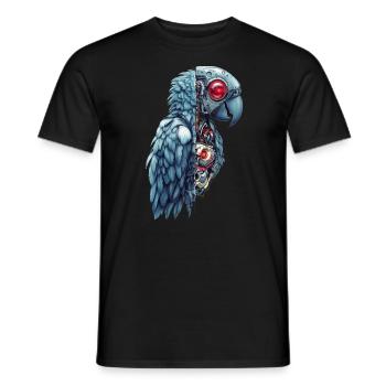 Lustige Roboter Kunst Papagei Cyborg Vogel Parrot - Männer T-Shirt - Schwarz - Vorne - AI Model Male 178 light (178cm)