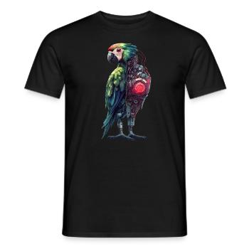 Lustige Roboter Kunst Papagei Cyborg Vogel Parrot - Männer T-Shirt - Schwarz - Vorne - AI Model Male 178 light (178cm)