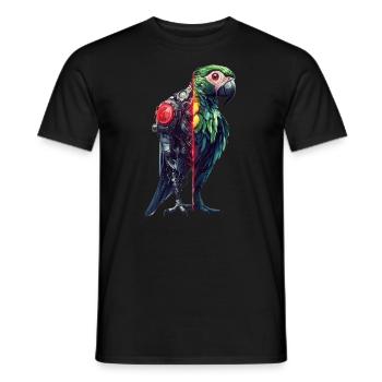 Drôle Robot Art Perroquet Cyborg Oiseau Perroquet - T-shirt homme - noir - Devant - AI Model Male 178 light (178cm)