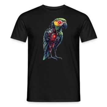 Lustige Roboter Kunst Papagei Cyborg Vogel Parrot - Männer T-Shirt - Schwarz - Vorne - AI Model Male 178 light (178cm)
