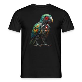 Lustige Roboter Kunst Papagei Cyborg Vogel Parrot - Männer T-Shirt - Schwarz - Vorne - AI Model Male 178 light (178cm)