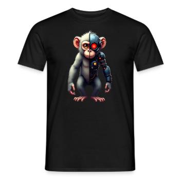 Lustiger Roboter Kunst Affe Cyborg Tier AI Monkey - Männer T-Shirt - Schwarz - Vorne - AI Model Male 178 light (178cm)