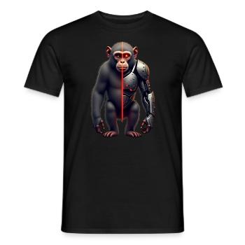 Drôle Robot Art Singe Cyborg Animal AI Monkey - T-shirt homme - noir - Devant - AI Model Male 178 light (178cm)