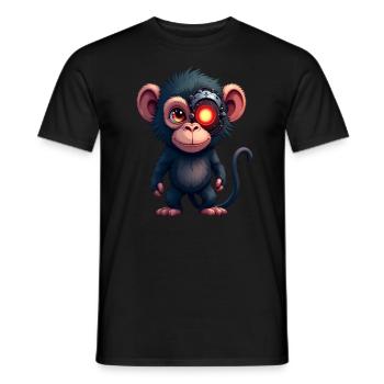 Lustiger Roboter Kunst Affe Cyborg Tier AI Monkey - Männer T-Shirt - Schwarz - Vorne - AI Model Male 178 light (178cm)