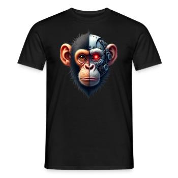 Drôle Robot Art Singe Cyborg Animal AI Monkey - T-shirt homme - noir - Devant - AI Model Male 178 light (178cm)
