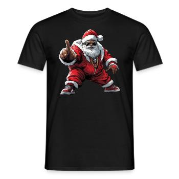 Hip Hop Weihnachten / Rap Weihnachtsmann - Männer T-Shirt - Schwarz - Vorne - AI Model Male 178 light (178cm)