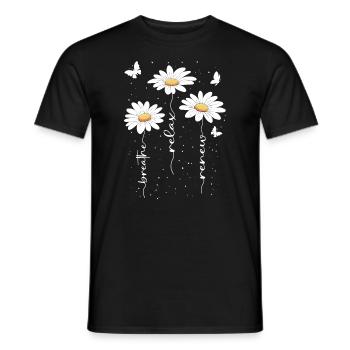 Fleurs d’été Fleur Inspiration Dicton de motivation - T-shirt homme - noir - Devant - AI Model Male 178 light (178cm)