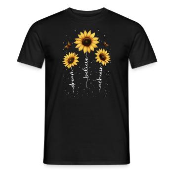 Fleurs d’été Fleur Inspiration Dicton de motivation - T-shirt homme - noir - Devant - AI Model Male 178 light (178cm)