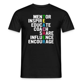 Enseignant - T-shirt homme - noir - Devant - AI Model Male 178 light (178cm)