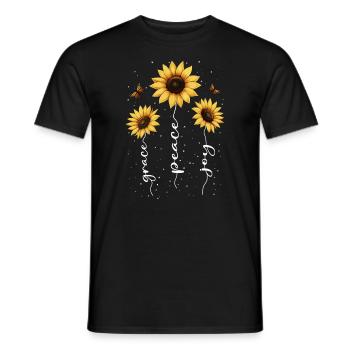 Summer Flowers Flower Inspiration Motivational Saying - Men's T-Shirt - black - Front - AI Model Male 178 light (178cm)