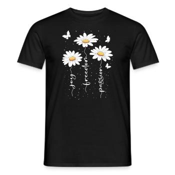 Fleurs d’été Fleur Inspiration Dicton de motivation - T-shirt homme - noir - Devant - AI Model Male 178 light (178cm)