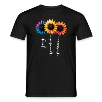 Summer Flowers Flower Inspiration Motivational Saying - Men's T-Shirt - black - Front - AI Model Male 178 light (178cm)