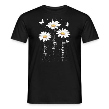 Fleurs d’été Fleur Inspiration Dicton de motivation - T-shirt homme - noir - Devant - AI Model Male 178 light (178cm)
