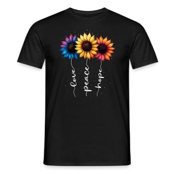 Summer Flowers Inspiration Love LGBTQ Rainbow - Men's T-Shirt - black - Front - AI Model Male 178 light (178cm)