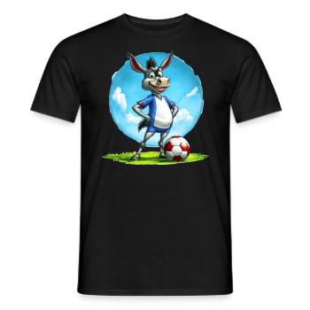 Fussball Esel - Männer T-Shirt - Schwarz - Vorne - AI Model Male 178 light (178cm)