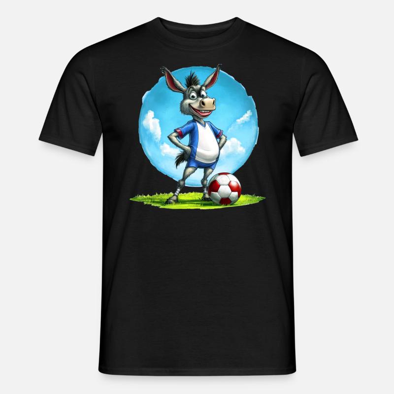 Fussball Esel - Männer T-Shirt - Schwarz