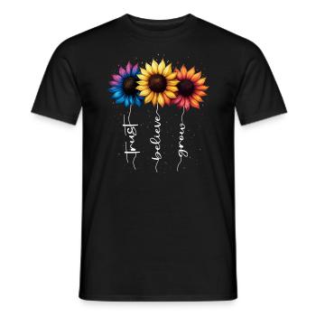 Summer Flowers Flower Inspiration Motivational Saying - Men's T-Shirt - black - Front - AI Model Male 178 light (178cm)
