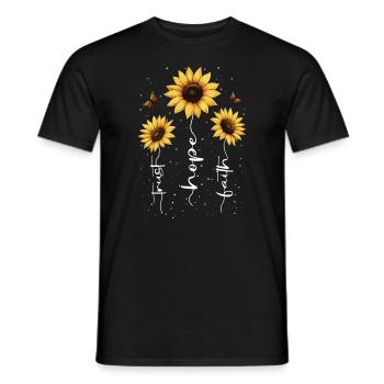 Fleurs d’été Fleur Inspiration Dicton de motivation - T-shirt homme - noir - Devant - AI Model Male 178 light (178cm)