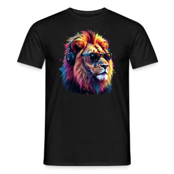 Lion Lover Faune Safari Art Lion Coloré - T-shirt homme - noir - Devant - AI Model Male 178 light (178cm)