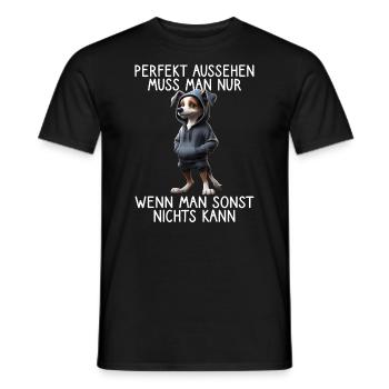 chien drôle disant amoureux des animaux chien drôle chien - T-shirt homme - noir - Devant - AI Model Male 178 light (178cm)