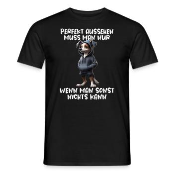 chien drôle disant amoureux des animaux chien drôle chien - T-shirt homme - noir - Devant - AI Model Male 178 light (178cm)