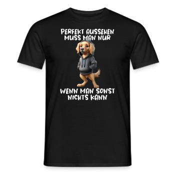 chien drôle disant amoureux des animaux chien drôle chien - T-shirt homme - noir - Devant - AI Model Male 178 light (178cm)