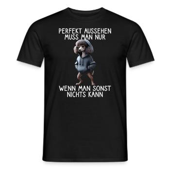 chien drôle disant amoureux des animaux chien drôle chien - T-shirt homme - noir - Devant - AI Model Male 178 light (178cm)