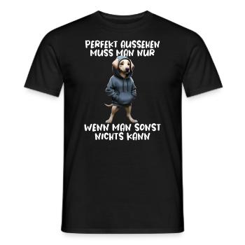 chien drôle disant amoureux des animaux chien drôle chien - T-shirt homme - noir - Devant - AI Model Male 178 light (178cm)