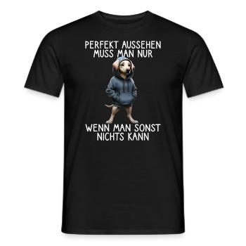chien drôle disant amoureux des animaux chien drôle chien - T-shirt homme - noir - Devant - AI Model Male 178 light (178cm)