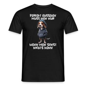 chien drôle disant amoureux des animaux chien drôle chien - T-shirt homme - noir - Devant - AI Model Male 178 light (178cm)