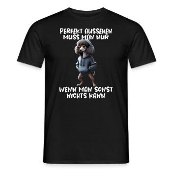 chien drôle disant amoureux des animaux chien drôle chien - T-shirt homme - noir - Devant - AI Model Male 178 light (178cm)