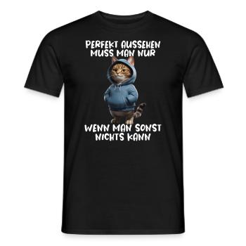 Drôle de chats disant amoureux des animaux Drôle de chat chat - T-shirt homme - noir - Devant - AI Model Male 178 light (178cm)
