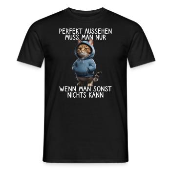 Drôle de chats disant amoureux des animaux Drôle de chat chat - T-shirt homme - noir - Devant - AI Model Male 178 light (178cm)