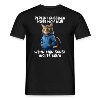 Drôle de chats disant amoureux des animaux Drôle de chat chat - T-shirt homme - noir - Devant - AI Model Male 178 light (178cm)