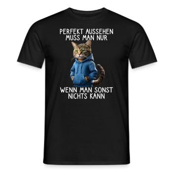 Drôle de chats disant amoureux des animaux Drôle de chat chat - T-shirt homme - noir - Devant - AI Model Male 178 light (178cm)