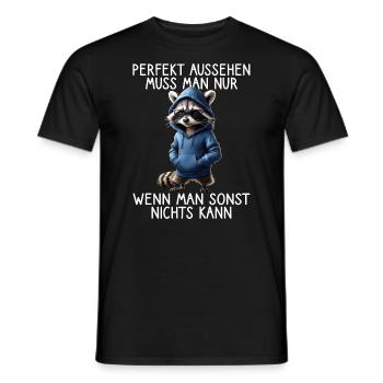 Funny Raccoon Saying Animal Lover Funny Raccoon - Men's T-Shirt - black - Front - AI Model Male 178 light (178cm)