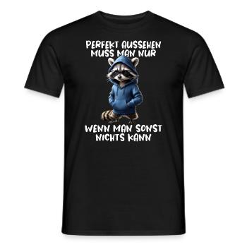 Funny Raccoon Saying Animal Lover Funny Raccoon - Men's T-Shirt - black - Front - AI Model Male 178 light (178cm)